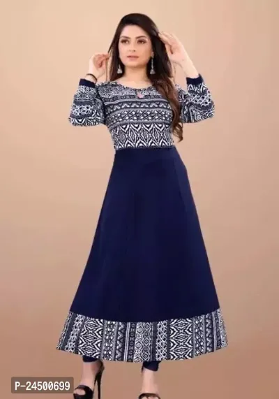 Stylish Crepe Stitched Kurta For Women-thumb0