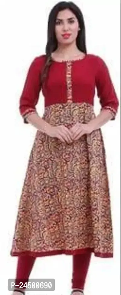 Stylish Crepe Stitched Kurta For Women-thumb0