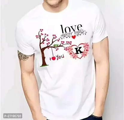 Stylish White Polyester Blend Printed Tees For Men