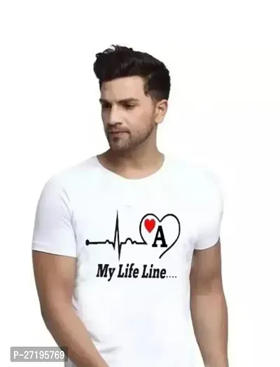 Stylish White Polyester Blend Printed Tees For Men