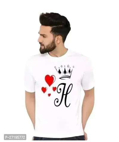 Stylish White Polyester Blend Printed Tees For Men-thumb0