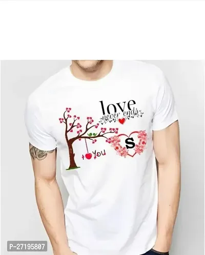 Stylish White Polyester Blend Printed Tees For Men