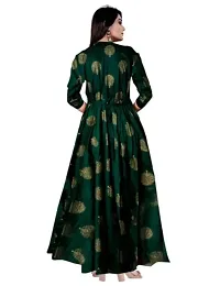 Women Printed Gown Kurti Rayon Long Anarkali Gown Dress.-thumb1