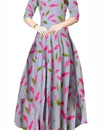 Women Printed Rayon Long Anarkali Kurti-thumb2