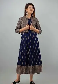 Women Printed Rayon Long Anarkali Kurta-thumb1