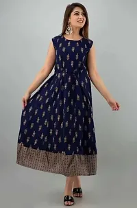 Women Printed Rayon Long Anarkali Kurta-thumb3