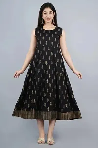 Women Printed Rayon Long Anarkali Kurta-thumb2