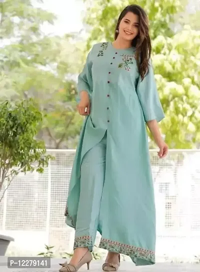 Women Kurta and Pant Set Rayon