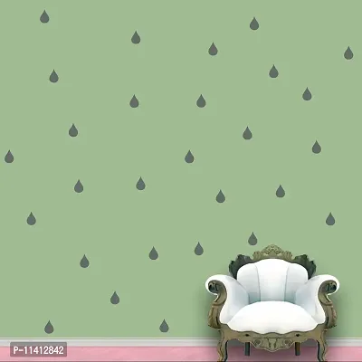 Rain Drops Pattern - Grey Colour - Set of 84 Wall Stickers-thumb0