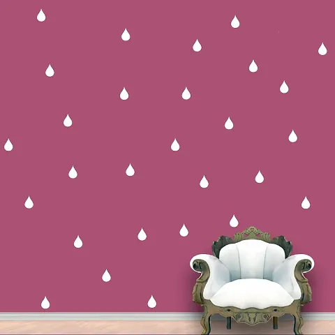 Rain Drops Wall Pattern Black Stickers Set of 84