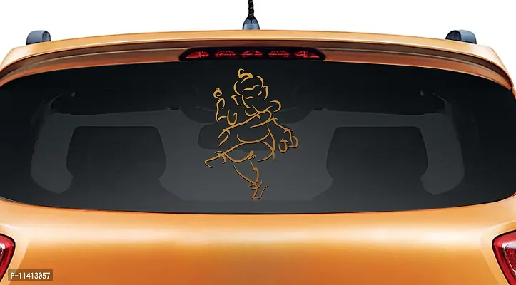 WallDesign Auto Graphics Jai Ganesha Copper Colour Reflective Stickers-thumb2