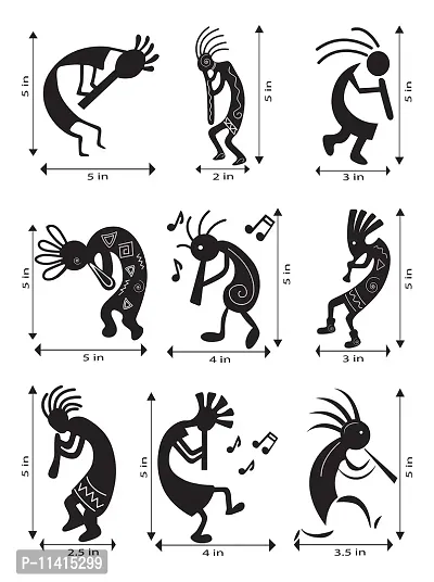 WallDesign Vinyl Ancient Tribal People Switchboard Sticker (Black) - Set of 9-thumb2