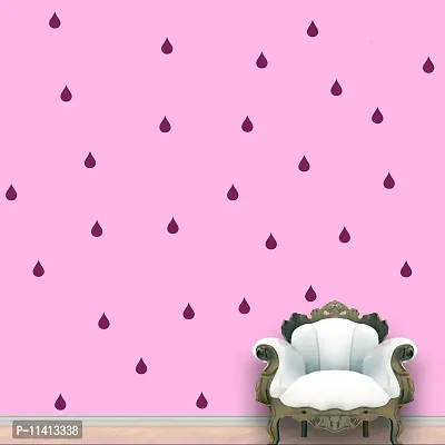 Rain Drops Pattern - Violet Colour - Set of 84 Wall Stickers