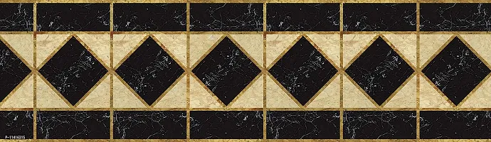 WallDesign Vinyl Stone Inlay Diamond Pattern Wall Border Trim Sticker (Multicolour, 3 inch x 10 ft)