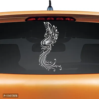 WallDesign Car Decal Bird of Paradise Silver Colour Reflective Stickers