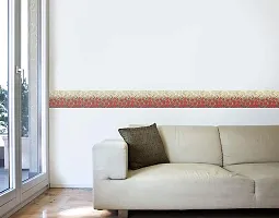 WallDesign Designer Artistic Red & White Flowers Wall Border Sticker - 5.25 inch Width by 20 ft Length-thumb3