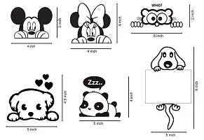 WallDesign Vinyl Artistic Pets Switch Board Decal Sticker ( Black , Set of 6), Animal-thumb4