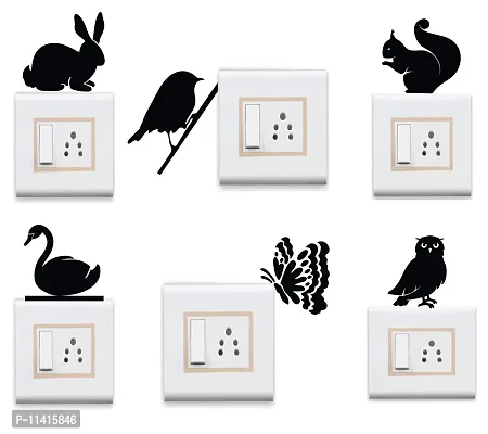 WallDesign Birds Combo Switch Board Sticker (Set of 6)