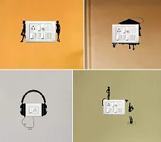 WallDesign Vinyl Combo Switch Board Wall Sticker (Black) - Set of 4-thumb1