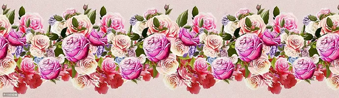 WallDesign Multicolor Rose Flowers Self Adhesive Wallpaper Border - 5.25 inch Width by 10 ft Length-thumb0