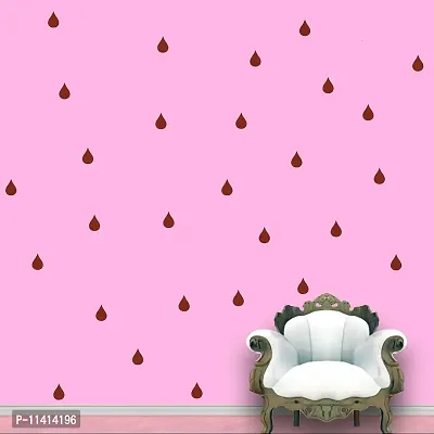 Rain Drops Pattern - Brown Colour - Set of 84 Wall Stickers