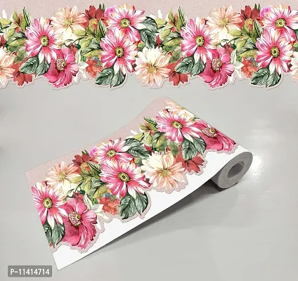 WallDesign Pretty Daisies Flowers Decorative Border Trim (5.25 in x 5 ft, Pretty Daisies Flowers)