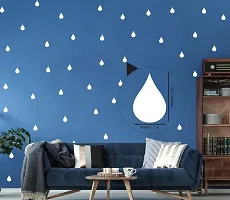 WallDesign Vinyl Rain Drops Pattern Wall Stickers (White, 3 In) - Set of 84-thumb1