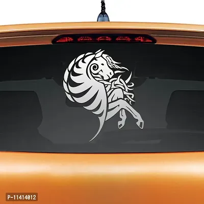 WallDesign Car Stickers Yakari Horse Silver Colour Reflective Vinyl