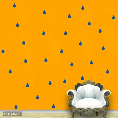 Rain Drops Pattern - Royal Blue Colour - Set of 84 Wall Stickers-thumb0