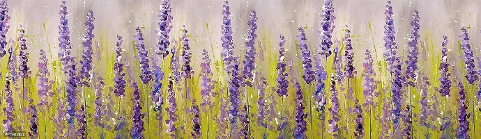 WallDesign Grass & Purple Lavender Flowers Ornament Wall Border - 5.25 inch Width by 20 ft Length