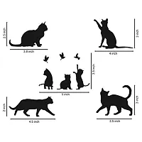 WallDesign Vinyl Cute Cats Combo Switch Board Sticker - Set of 5 (Black)-thumb2