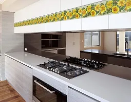 WallDesign Yellow Rose with Leaves Flowers Painted Wall Border - 5.25 inch Width by 5 ft Length-thumb3