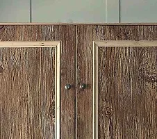 WallDesign Decorative Light Brown Wood Rich Texture Finish Vinyl (24in x 10ft) for Home Renovation of Bedroom Wall, Kitchen Backsplash, Living Room Cabinet-thumb4