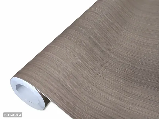 WallDesign Light Brown Wood Lines VinylFinish Wallpaper Sticker (32in x 4ft) for Furniture Styling of Door, Desk, Laminate, Almirah, Household Goods-thumb0