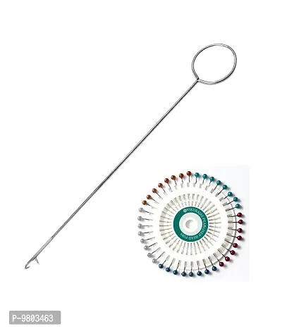 Pearl Head  Pins 1 (40pins) For Tailoring Dress Making And Decorating /  Loop Turner 10.5rdquo; (26.5cm) Perfect Tool For Retourne Biais Turning  Combo Pack