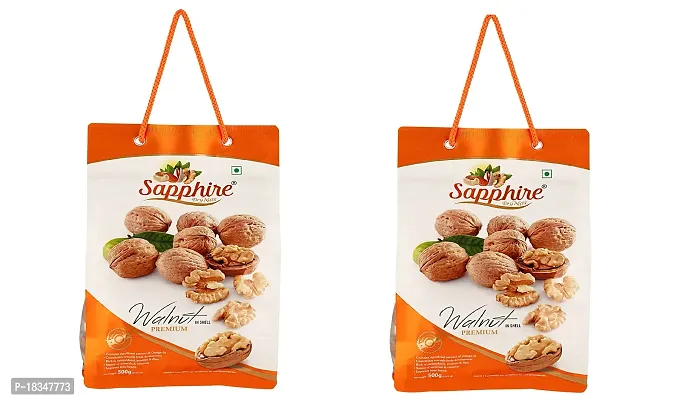 SAPPHIRE USA Inshell Walnuts/Akhrot - Pack of 2 (500gm X 2)-thumb0