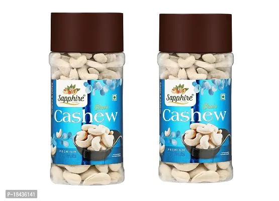 SAPPHIRE Roasted and Salted Cashews/Kaju Jar - Pack of 2 (200gm X 2)