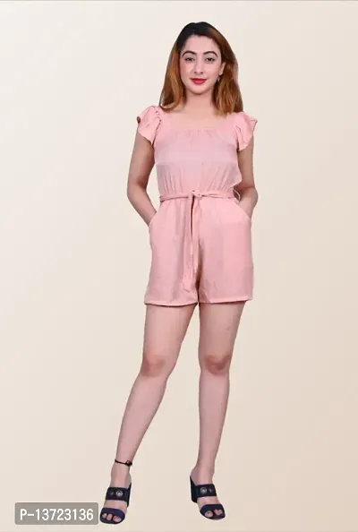 Emery Cotton Pocketed Denim Jumpsuit - Pink – InsStreet