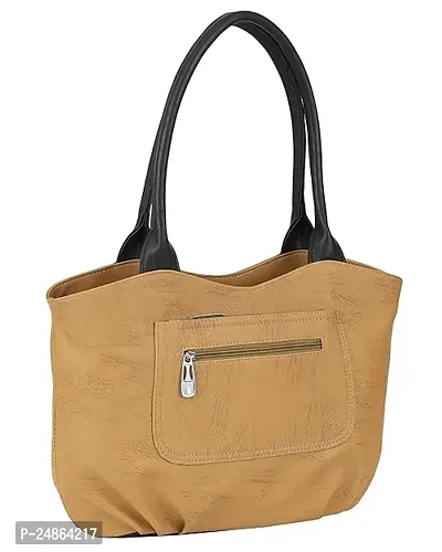Stylish Yellow Leather Solid Handbags For Women-thumb0