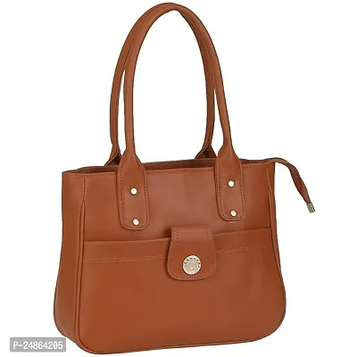Stylish Brown Leather Solid Handbags For Women
