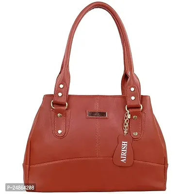 Stylish Brown Leather Solid Handbags For Women