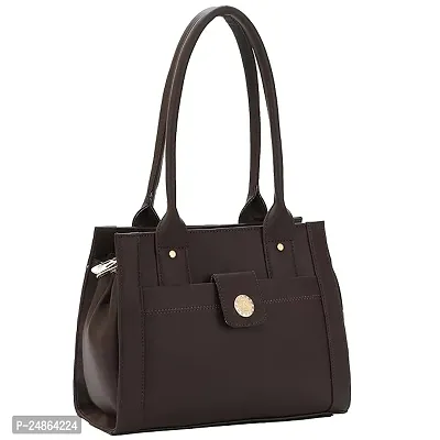 Stylish Brown Leather Solid Handbags For Women