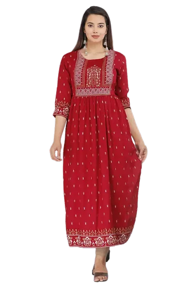 Fashion-Rayon Colored Naira Cut Kurta