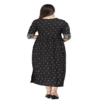 Fashion Viscose Rayon Printed Black Naira Cut Kurta-thumb1