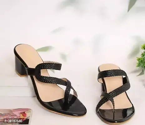 Elegant Black Synthetic  Sandals For Women