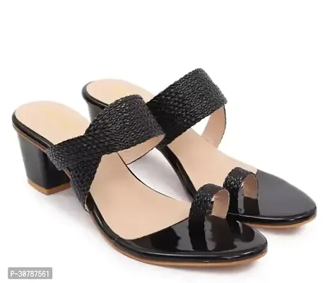 Elegant Black Synthetic  Sandals For Women