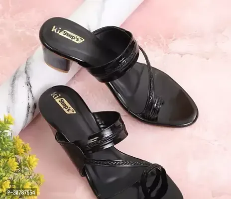 Elegant Black Synthetic  Sandals For Women-thumb0