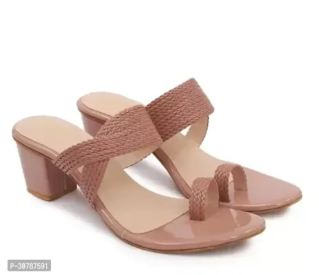 Elegant Peach Synthetic  Sandals For Women-thumb0