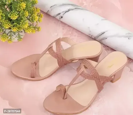 Elegant Beige Synthetic  Sandals For Women-thumb0