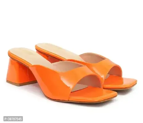 Elegant Orange Synthetic  Sandals For Women